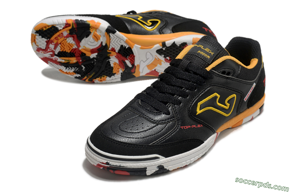 Joma Top Flex IC Low-Tops Football Shoes - Black/Yellow/Red 3
