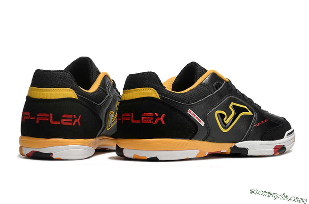 Joma Top Flex IC Low-Tops Football Shoes - Black/Yellow/Red 6