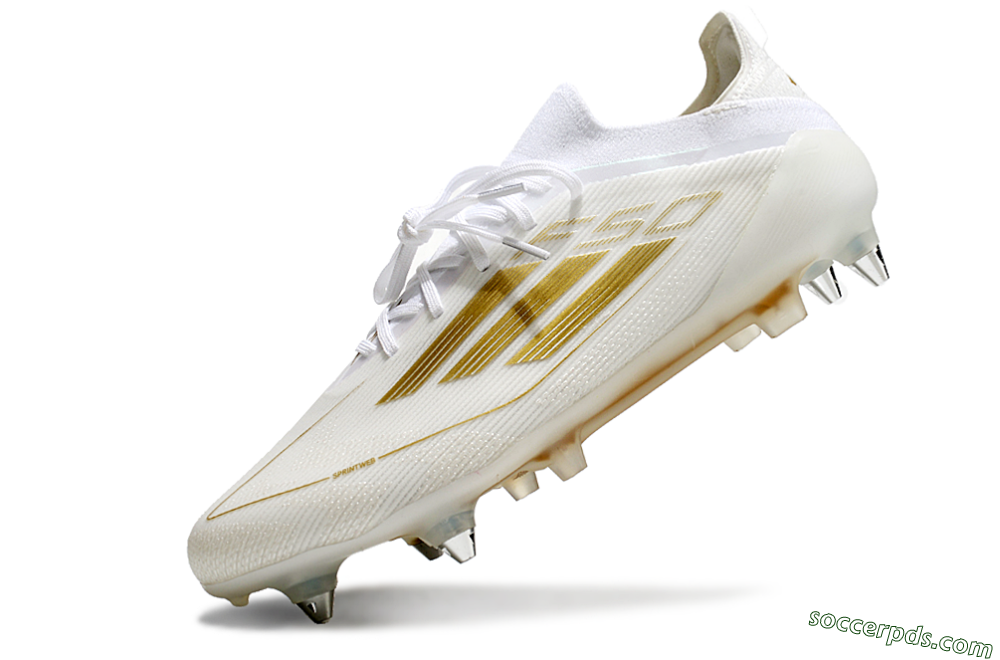 Adidas F50 Elite SG Low-Tops Football Boots - White/Gold 5