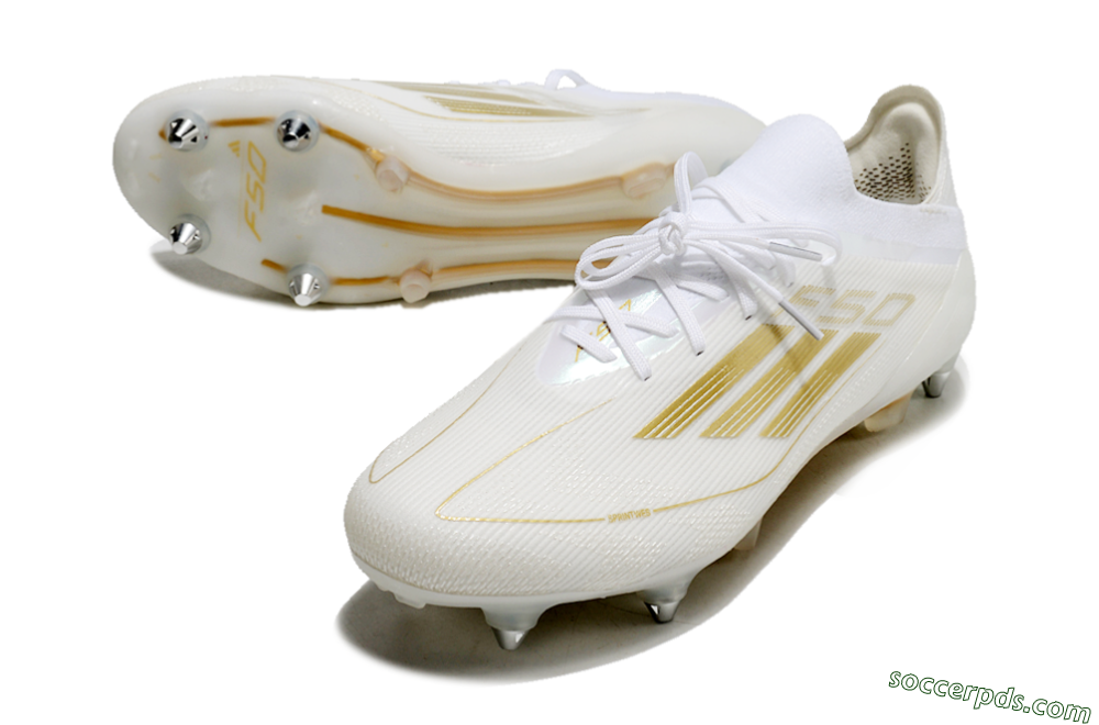Adidas F50 Elite SG Low-Tops Football Boots - White/Gold 3