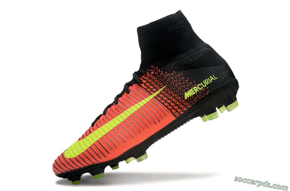 Nike Zoom Superfly 5 Elite FG High-Tops Football Boots - Red/Black/Yellow 5