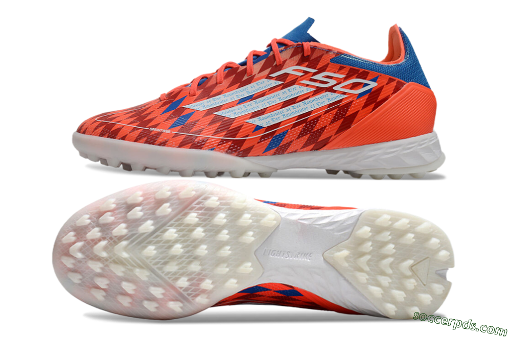 Adidas F50 Pro TF Low-Tops Football Shoes - Red/White/Blue 0