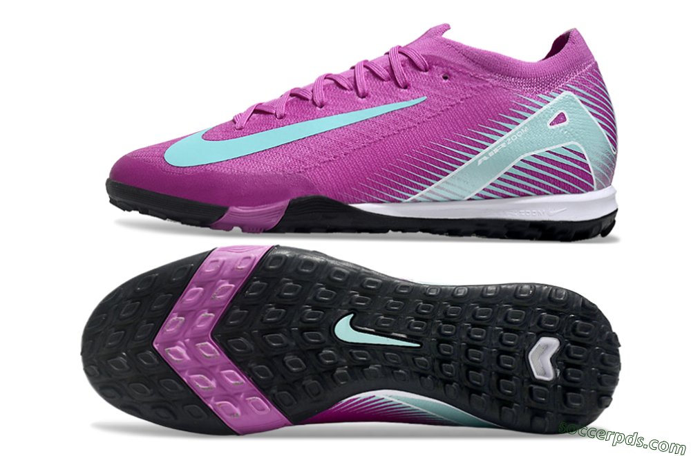 Nike Air Zoom Mercurial Vapor 16 Elite TF Low-Tops Football Shoes - Pink/Jade/White 0