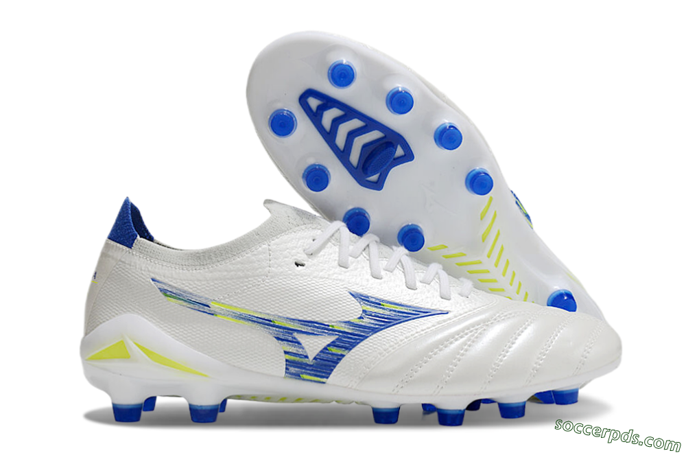 Mizuno Morelia Neo 4 FG Low-Tops Football Boots - White/Blue/Yellow 1