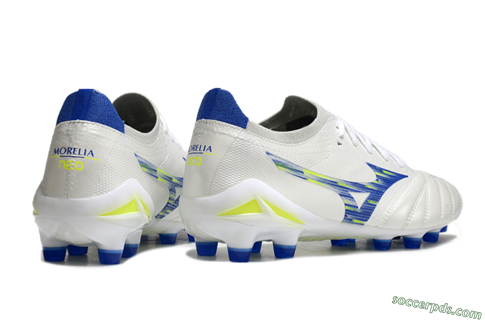 Mizuno Morelia Neo 4 FG Low-Tops Football Boots - White/Blue/Yellow 6