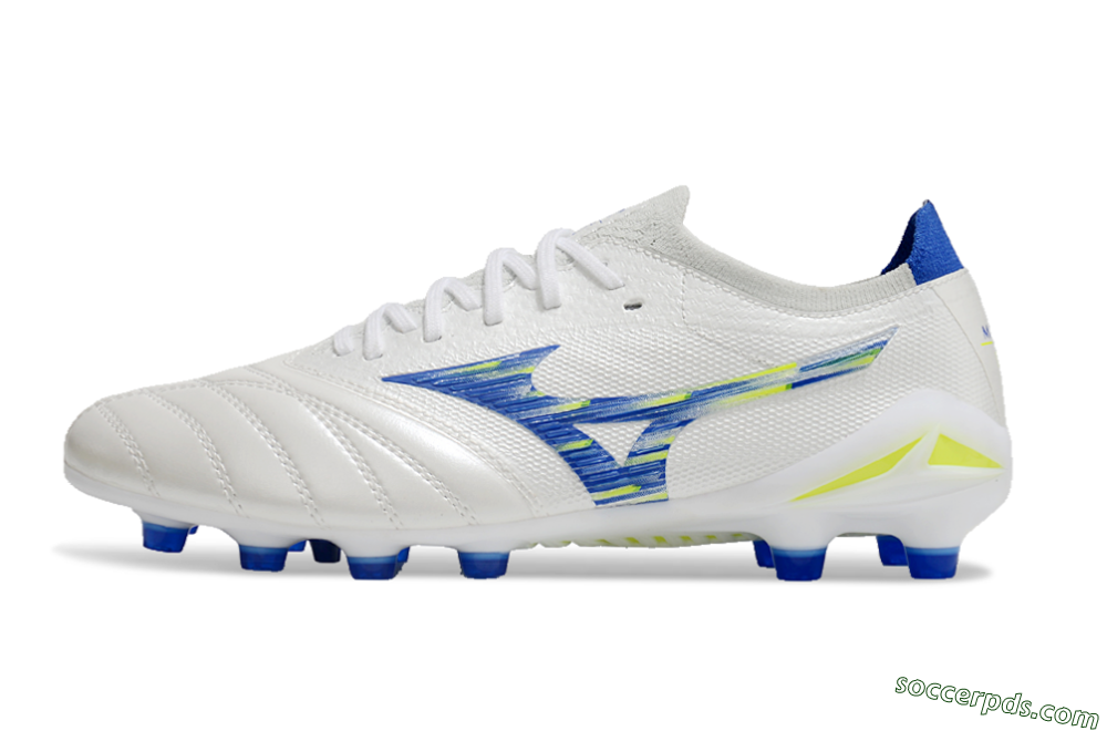 Mizuno Morelia Neo 4 FG Low-Tops Football Boots - White/Blue/Yellow 2