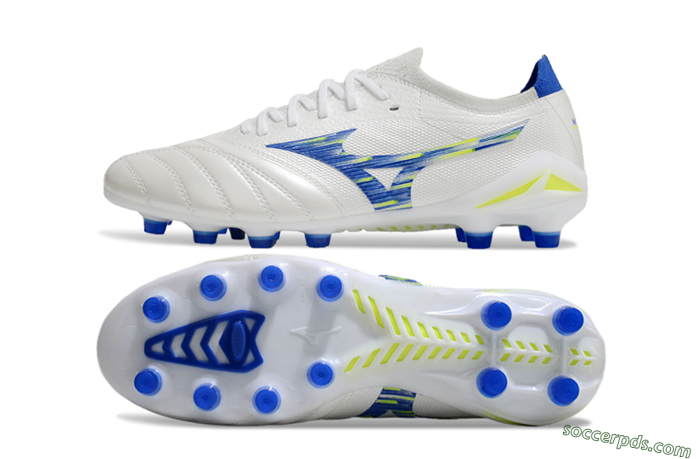 Mizuno Morelia Neo 4 FG Low-Tops Football Boots - White/Blue/Yellow 0