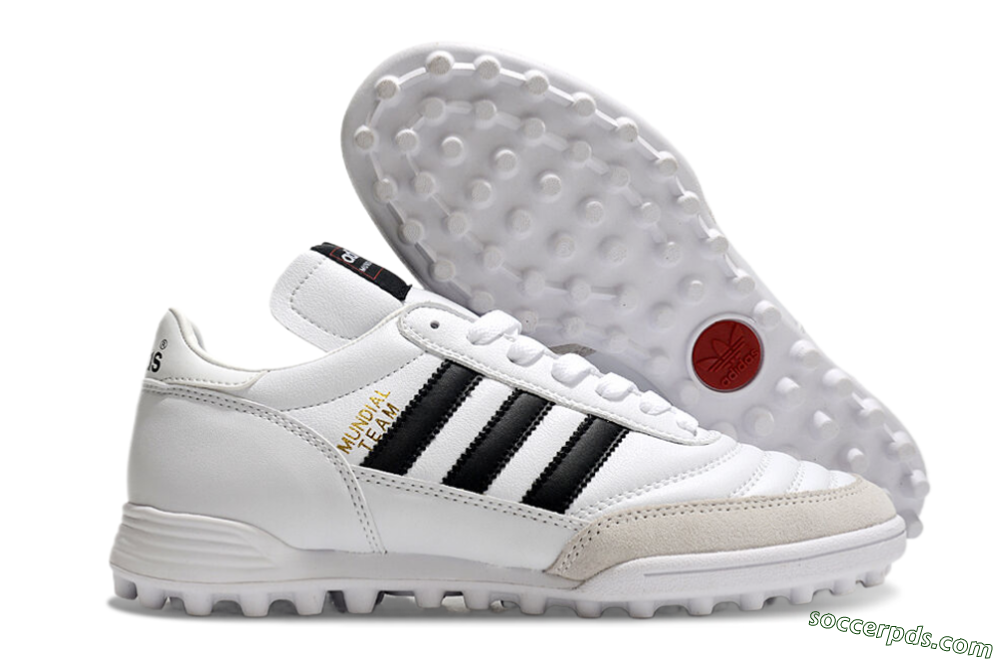 Adidas Mundial Team Astro TF Low-Tops Football Shoes - White/Black/Gold 1