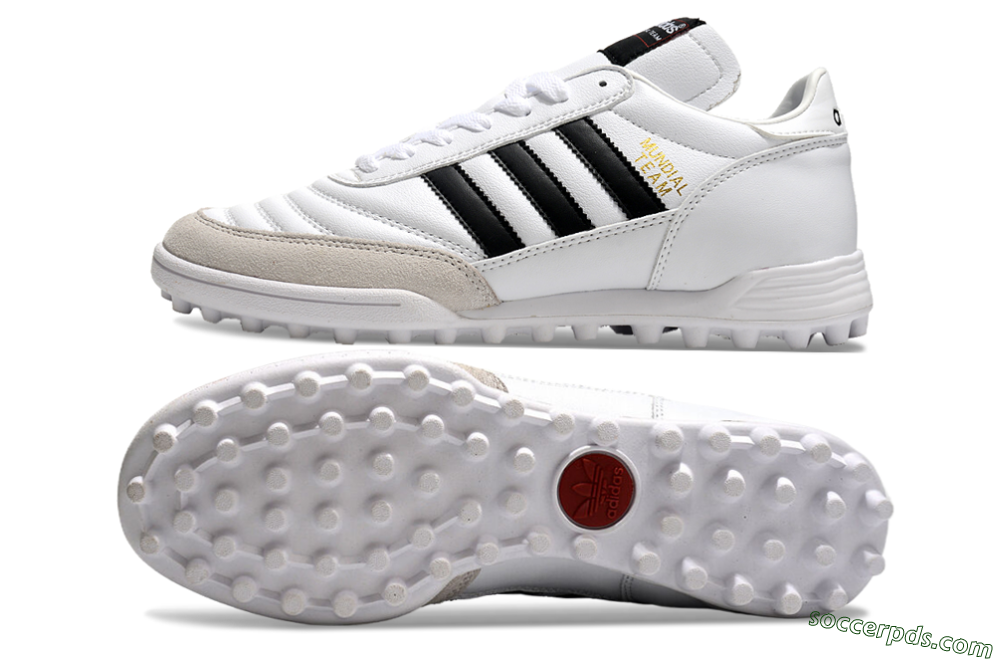 Adidas Mundial Team Astro TF Low-Tops Football Shoes - White/Black/Gold 0