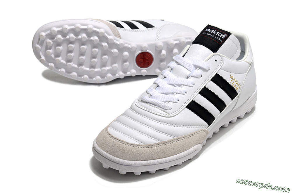 Adidas Mundial Team Astro TF Low-Tops Football Shoes - White/Black/Gold 3