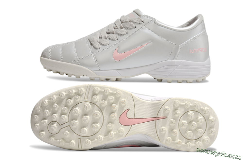 Nike Total 90 II TF Low-Tops Football Shoes - Silver/Pink/White 0