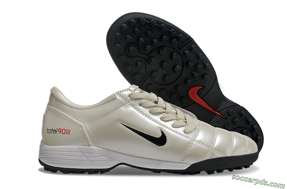 Nike Total 90 II TF Low-Tops Football Shoes - Beige/Black/Red 1