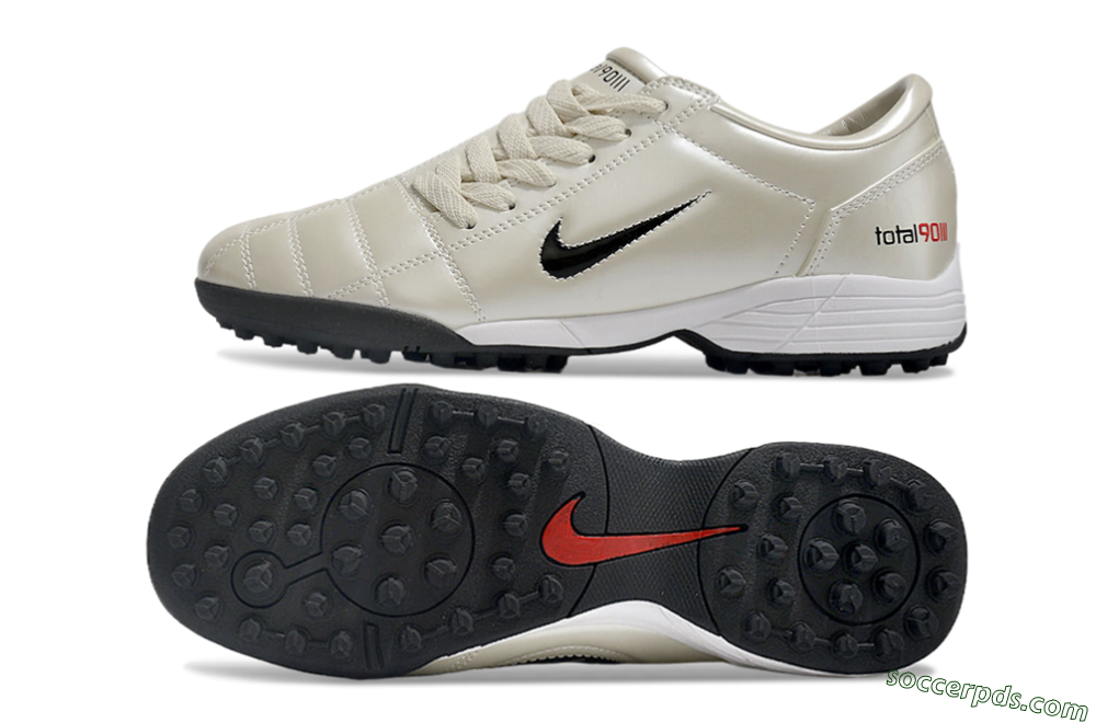 Nike Total 90 II TF Low-Tops Football Shoes - Beige/Black/Red 0
