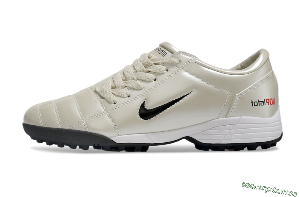 Nike Total 90 II TF Low-Tops Football Shoes - Beige/Black/Red 2