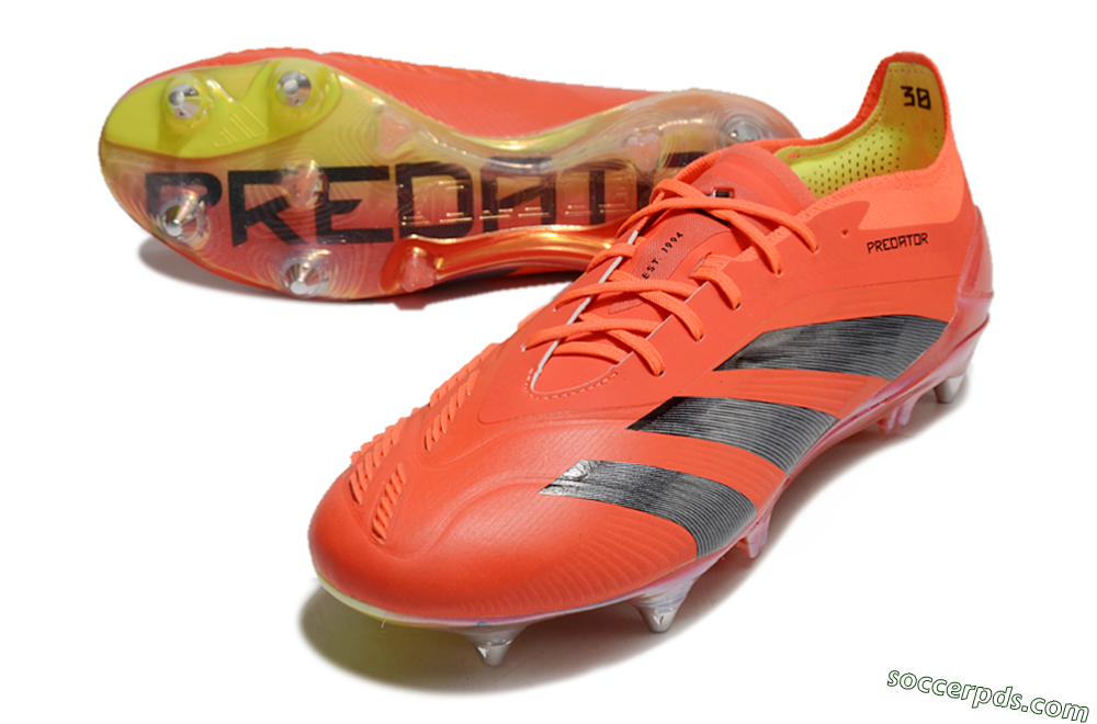 Adidas Predator 24 Elite SG Low-Tops Football Boots - Red/Black/Yellow 3