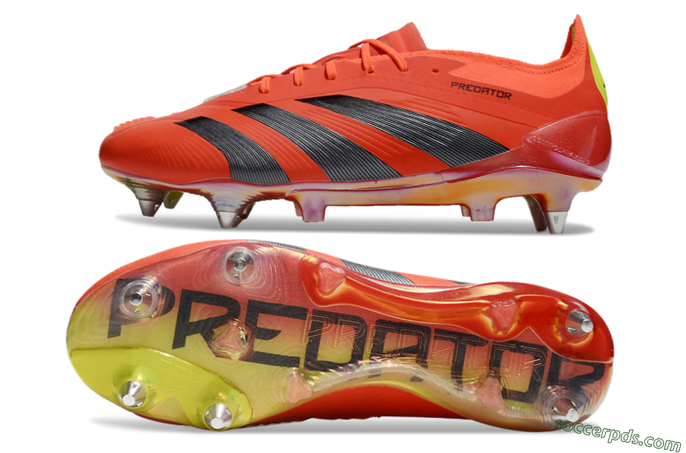 Adidas Predator 24 Elite SG Low-Tops Football Boots - Red/Black/Yellow 0