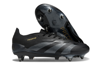 Adidas Predator 24 Elite SG Low-Tops Football Boots - Black/Silver/Gold