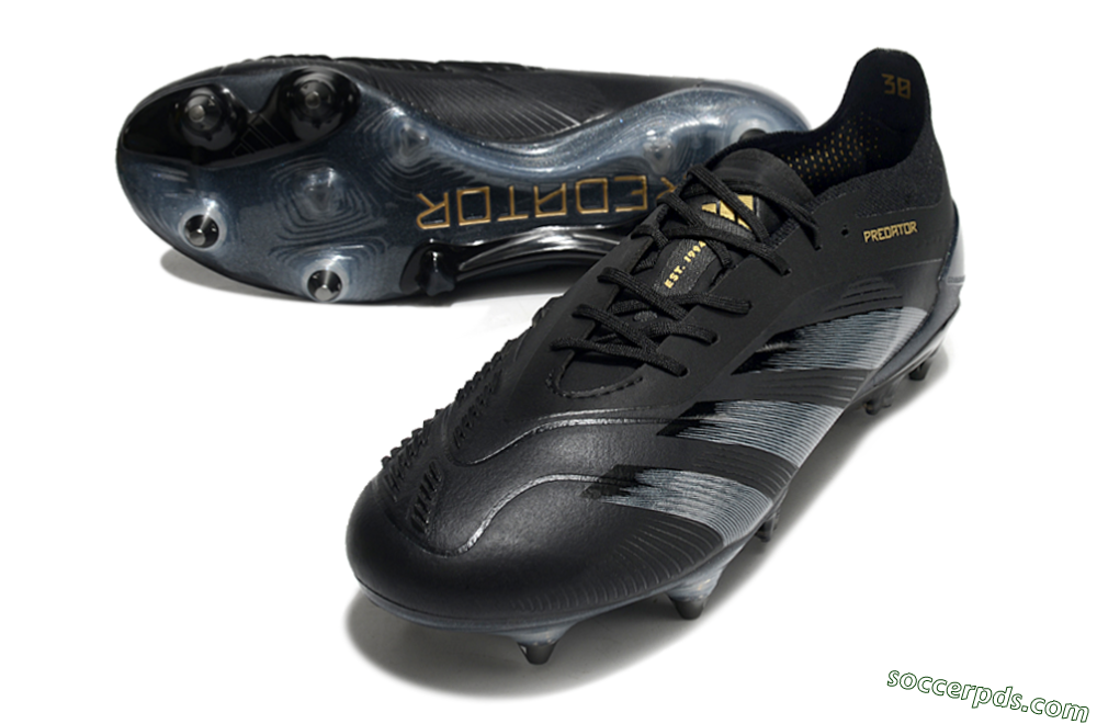 Adidas Predator 24 Elite SG Low-Tops Football Boots - Black/Silver/Gold 2