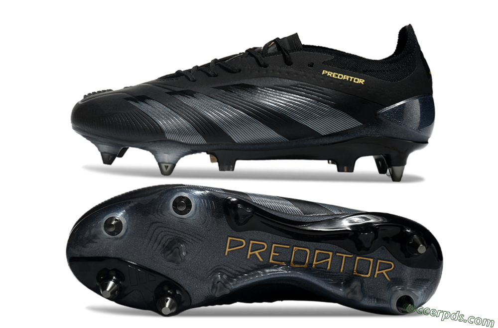 Adidas Predator 24 Elite SG Low-Tops Football Boots - Black/Silver/Gold 4