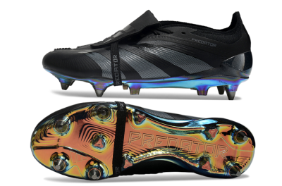 Adidas Predator Elite Foldover Tongue SG Low-Tops Football Boots - Black/Silver/Gold