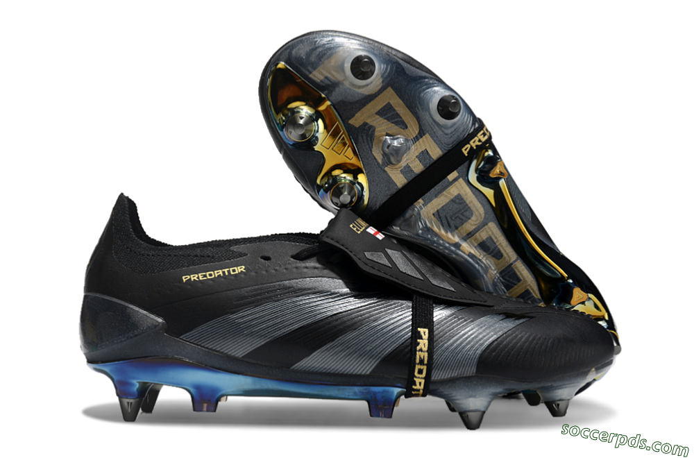 Adidas Predator Elite Foldover Tongue SG Low-Tops Football Boots - Black/Silver/Gold 1
