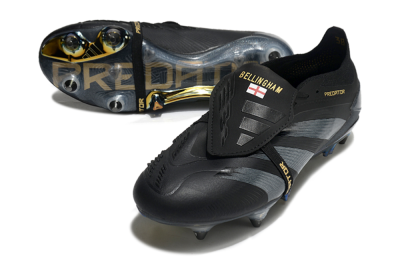 Adidas Predator Elite Foldover Tongue SG Low-Tops Football Boots - Black/Silver/Gold