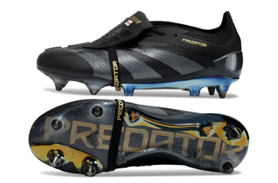 Adidas Predator Elite Foldover Tongue SG Low-Tops Football Boots - Black/Silver/Gold