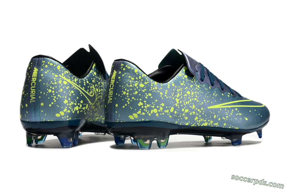 Nike Mercurial Vapor 10 FG Low-Tops Football Boots - Jade/Yellow/Black 6