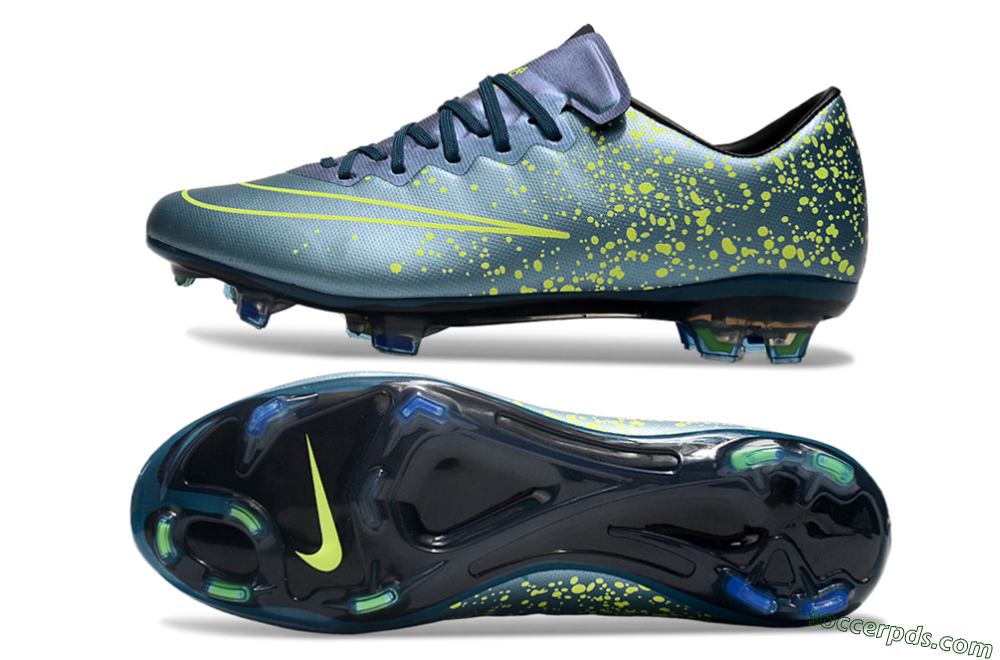 Nike Mercurial Vapor 10 FG Low-Tops Football Boots - Jade/Yellow/Black 0
