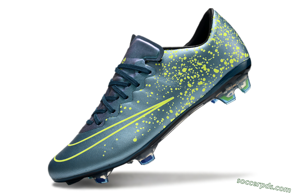 Nike Mercurial Vapor 10 FG Low-Tops Football Boots - Jade/Yellow/Black 5
