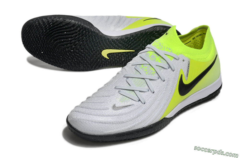 Nike Phantom GX 2 Elite IC Low-Tops Football Shoes - Grey/Black/Yellow 3