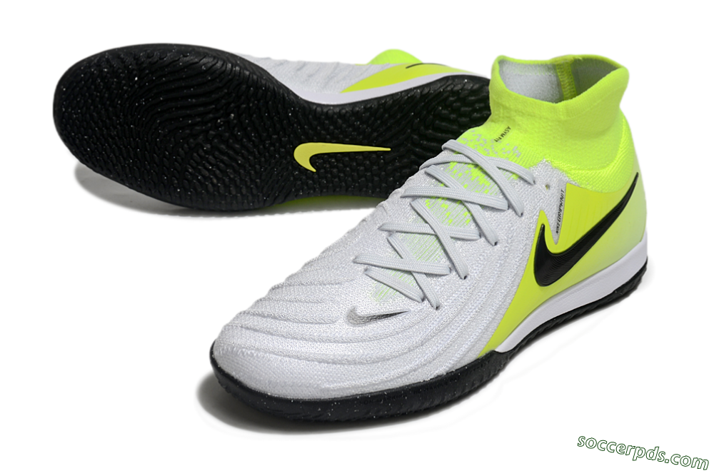 Nike Phantom Luna Elite NU IC High-Tops Football Shoes - Grey/Yellow/Black 3