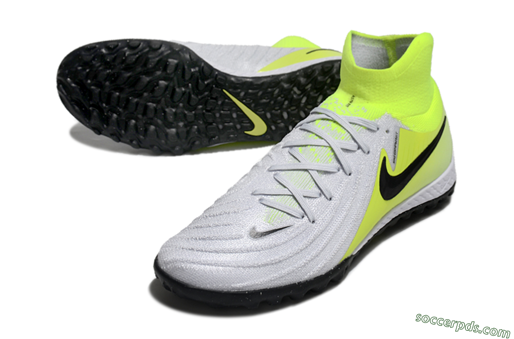 Nike Phantom Luna Elite NU TF High-Tops Football Shoes - Grey/Yellow/Black 3