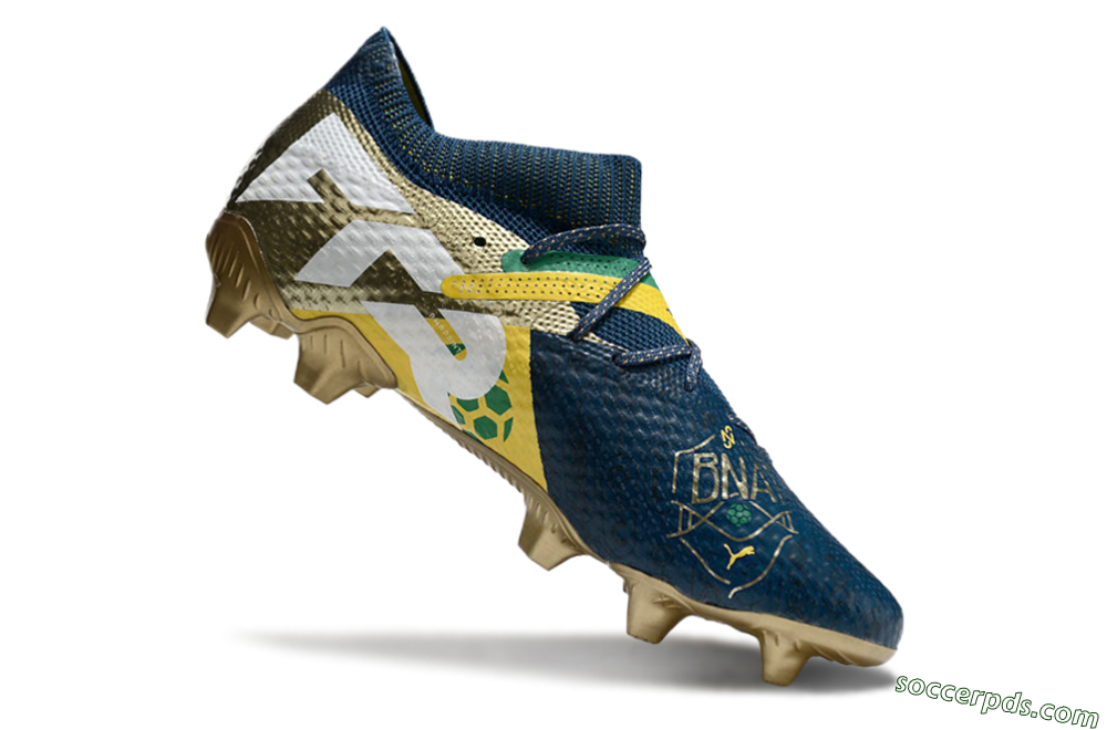Puma x Neymar Future 7 Ultimate bna FG Low-Tops Football Boots - Blue/Yellow/Green 4