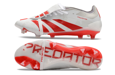 Adidas Predator Elite Foldover Tongue FG Low-Tops Football Boots - Beige/Red/White