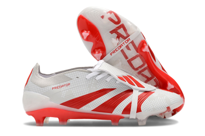 Adidas Predator Elite Foldover Tongue FG Low-Tops Football Boots - Beige/Red/White