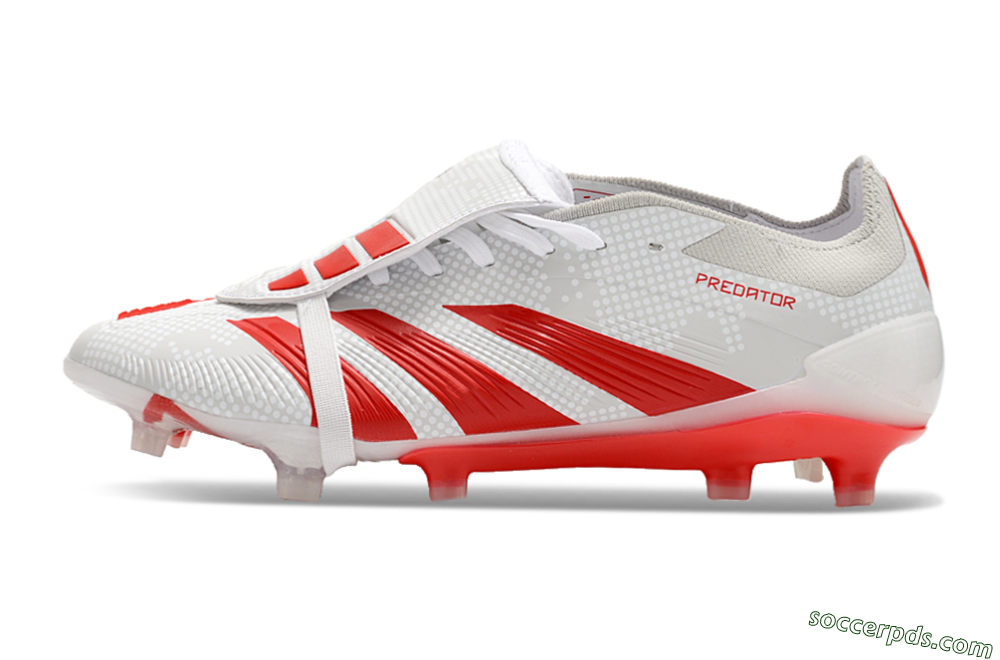 Adidas Predator Elite Foldover Tongue FG Low-Tops Football Boots - Beige/Red/White 2