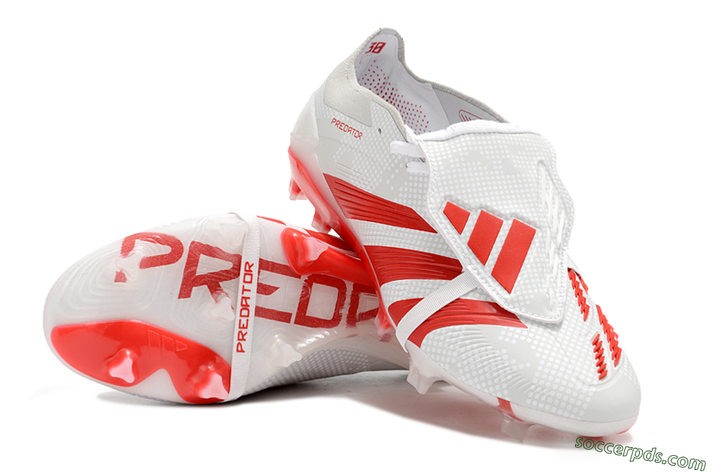 Adidas Predator Elite Foldover Tongue FG Low-Tops Football Boots - Beige/Red/White 3