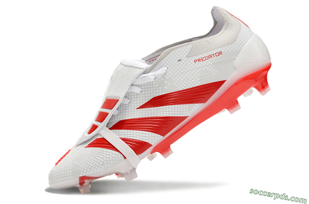 Adidas Predator Elite Foldover Tongue FG Low-Tops Football Boots - Beige/Red/White 5