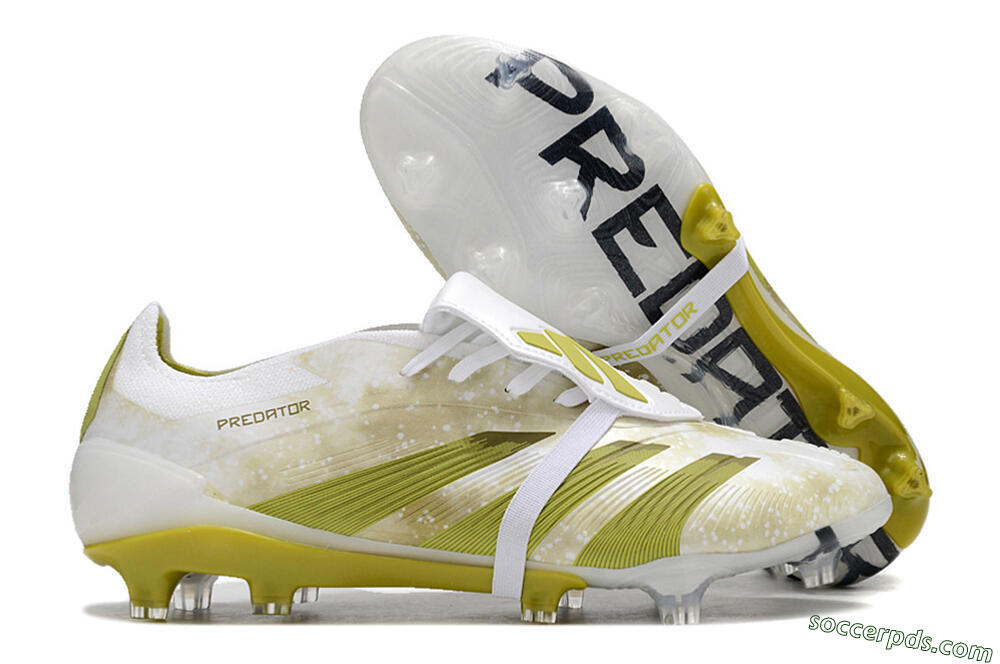 Adidas Predator Elite Foldover Tongue FG Low-Tops Football Boots - White/Yellow/Green 1