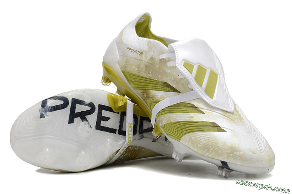 Adidas Predator Elite Foldover Tongue FG Low-Tops Football Boots - White/Yellow/Green 3
