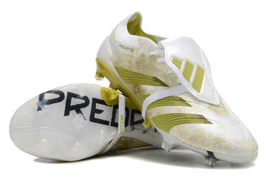 Adidas Predator Elite Foldover Tongue FG Low-Tops Football Boots - White/Yellow/Green
