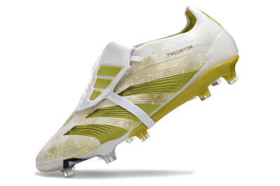 Adidas Predator Elite Foldover Tongue FG Low-Tops Football Boots - White/Yellow/Green