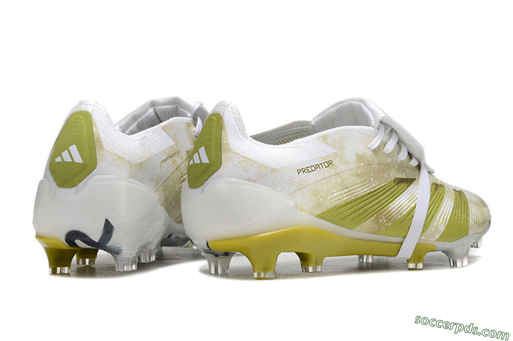 Adidas Predator Elite Foldover Tongue FG Low-Tops Football Boots - White/Yellow/Green 6