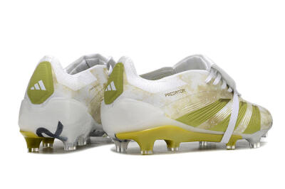 Adidas Predator Elite Foldover Tongue FG Low-Tops Football Boots - White/Yellow/Green