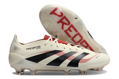 Adidas Predator Elite 2025 Goal Hunter FG Low-Tops Football Boots - Beige/Black/Red