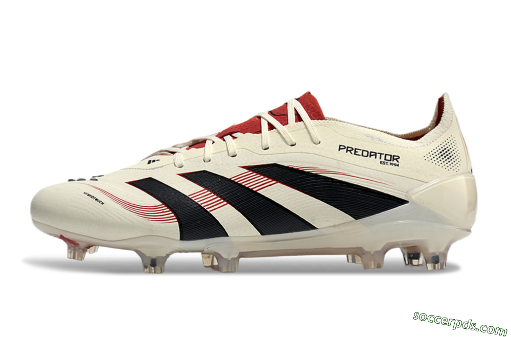 Adidas Predator Elite 2025 Goal Hunter FG Low-Tops Football Boots - Beige/Black/Red 2