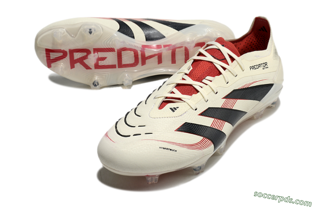 Adidas Predator Elite 2025 Goal Hunter FG Low-Tops Football Boots - Beige/Black/Red 3