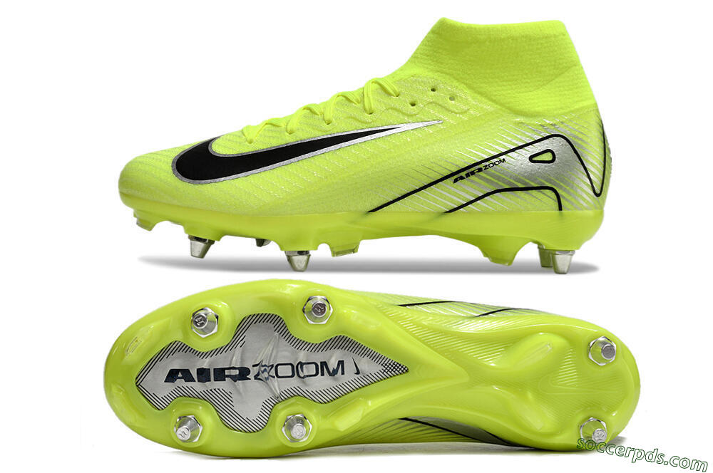 Nike Air Zoom Mercurial Superfly 10 Elite SG High-Tops Football Boots - Yellow/Silver/Black 0