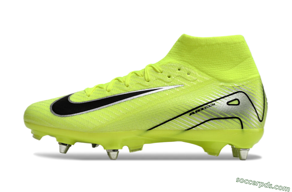 Nike Air Zoom Mercurial Superfly 10 Elite SG High-Tops Football Boots - Yellow/Silver/Black 2